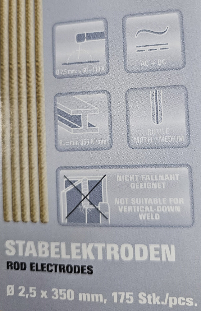 175x Stabelektroden Ø 2,5 x 350 mm (4KG)