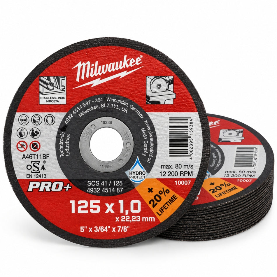 MILWAUKEE Metalltrennscheiben PRO+ (125 x 1,0mm)
