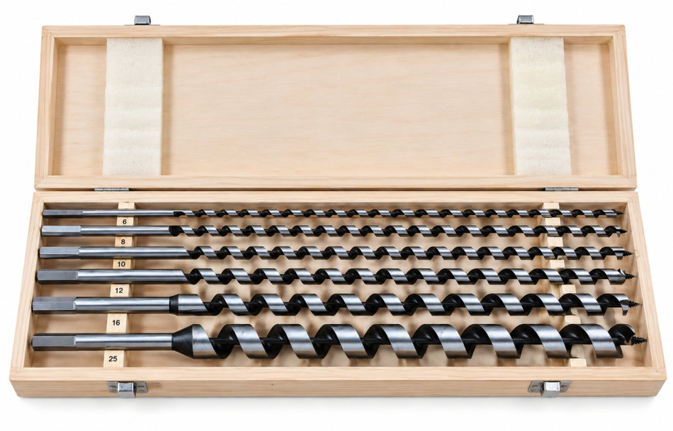 WEISCHER Schlangenbohrer Satz 6-teilig (L: 460mm x Ø 6 8 10 12 16 25 mm)