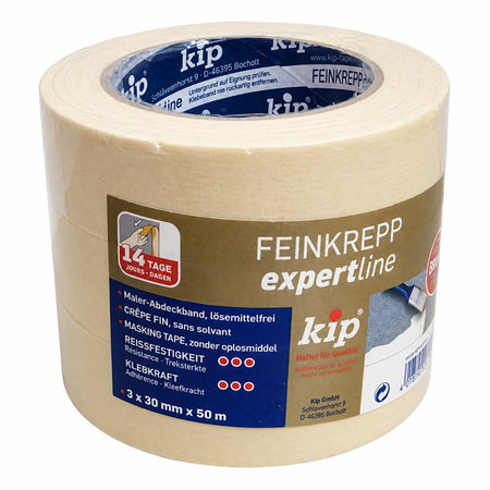 3x KIP Feinkrepp Abklebeband 'expertline' (30mm x 50m)
