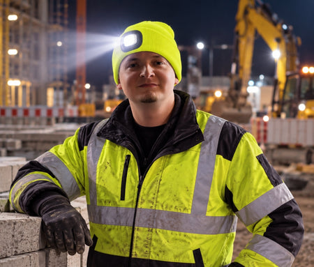 PROCERA LED-Wintermütze mit USB-Licht (NEON-GELB)