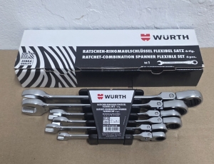 WRTH-ZEBRA-Ratschen-Ring-Maulschlssel-Satz-mit-Gelenk-6-teilig-SW-8-19mm-