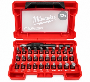 MILWAUKEE-SHOCKWAVE-Bit-Satz-32-teilig-25mm-14-Hex-inkl-Bithalter-4932464240