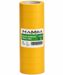 10x-MAMBA-Goldband-Abklebeband-30mm-x-50m