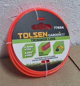 TOLSEN-Trimmerfaden-24-mm-x-15-m-rund-orange-Nylon-6
