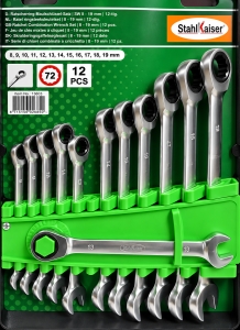 STAHLKAISER-Ratschen-Ringmaulschlssel-Satz-12-tlg-SW-819-mm-72-Zhne