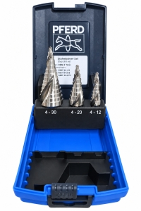 PFERD-Stufenbohrer-Set-HSS-3-teilig--4-30m-in-Kunststoffkassette