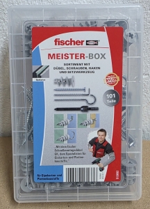FISCHER-Meisterbox-GK-Dbel-mit-Schrauben--Haken-101-teilig-fr-Hohlplattenbaustoffe