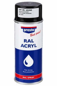 PRESTO-Acryllackspray-Tiefschwarz-glnzend-RAL-9005-Menge-whlbar