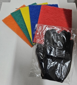 5x-HINRICHS-Schleifvlies-Handpad-P120--155x21cm--Arbeitshandschuhe