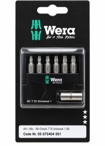 WERA-TORX-Bit-Set-Bit-Check-7-TX-Universal-1-SB-7-teilig-TX10TX40--Bithalter-05073404001