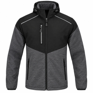 LHOLLMAN-bergangs-Arbeitsjacke-HERRING-Softshell-280-gm-Schwarz-Gr-whlbar