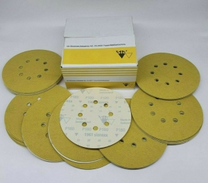 100x-SIA-Klett-Schleifscheiben--150mm-8-Loch-Krnung-whlbar