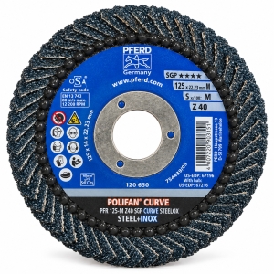 PFERD-Fcherscheiben--125-x-2223mm-P40-Polifan-Curve-GRN