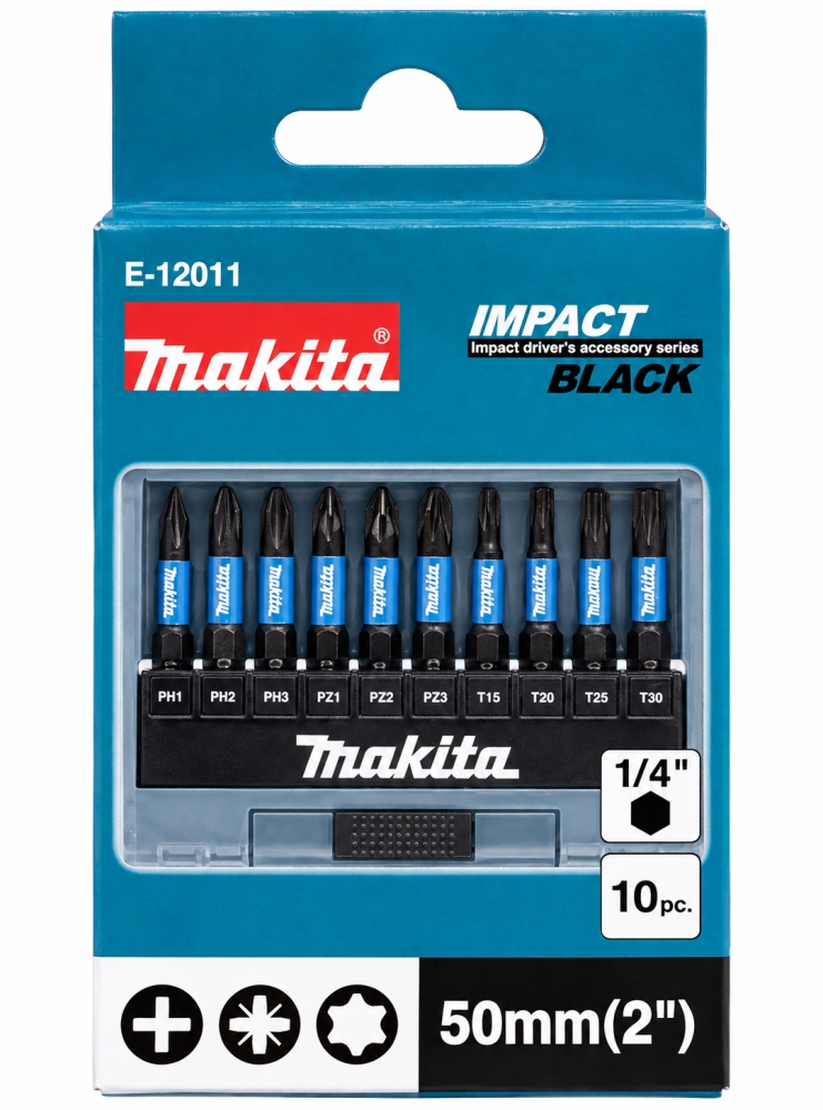 Bild 1 von MAKITA Bit-Sortiment 'Impact Black' LANG (10-teilig, 50mm)