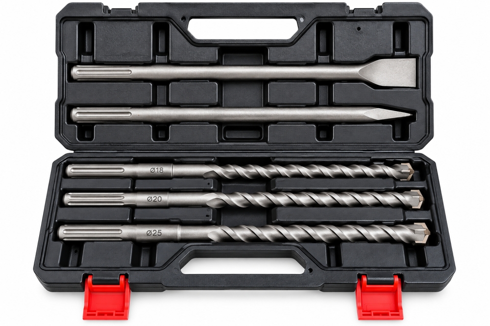 Bild 1 von KWB SDS-max Bohrhammer Zubehör Set (Meißel + Bohrer Ø 18 20 25mm)