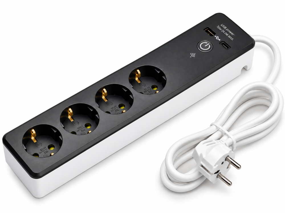 Bild 1 von TIDO WLAN-Steckdosenleiste 'Smart Home' mit Timer & USB-A/USB-C (4-fach, 1,4 m, Schwarz)