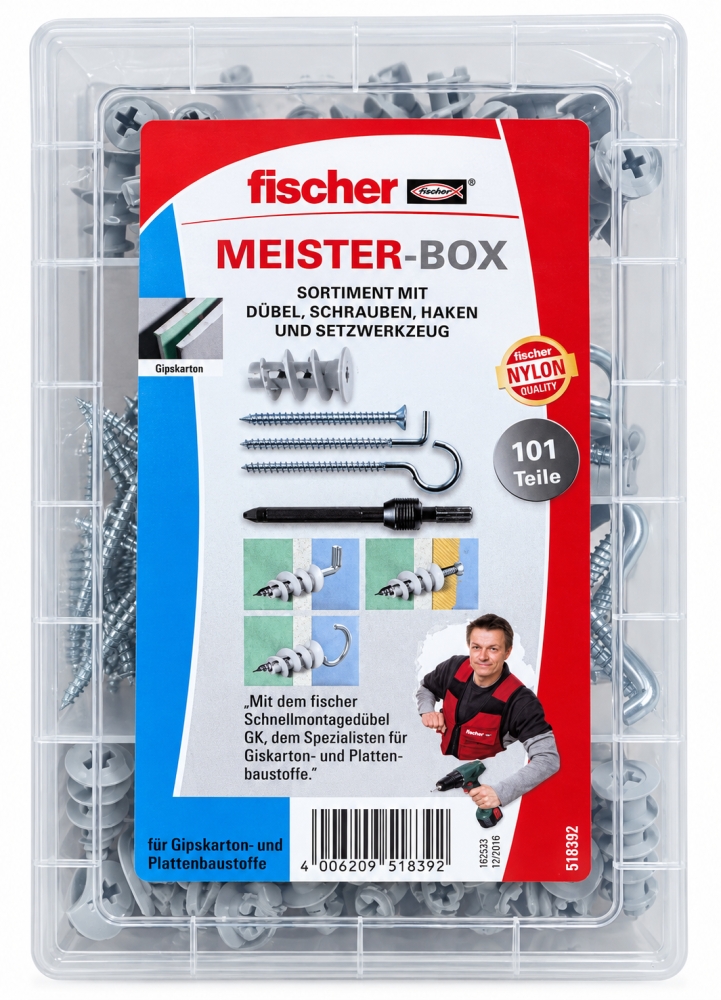 Bild 1 von FISCHER Trockenbau Dübel Sortiment 'Meisterbox GK' (101-teilig)