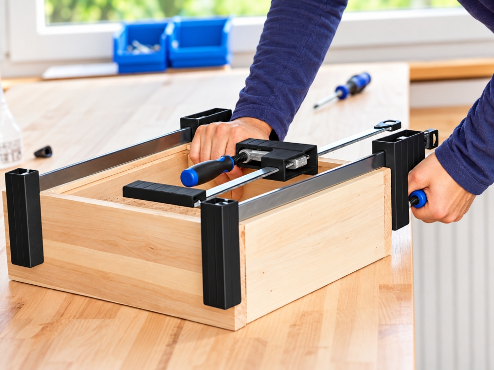 Bild 1 von LUX-TOOLS Parallel-Schraubzwinge 'Comfort' (300 x 80 mm, mit Kunststoff-Schutzbacken)