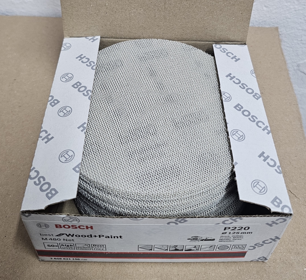 Bild 1 von 50x BOSCH Klett-Schleifgitter M480 Net (Ø 125mm) [Körnung wählbar]  / (Art) P220