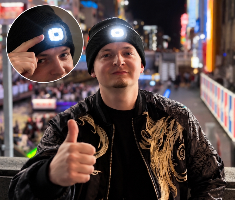 Bild 1 von PROCERA LED-Strickmütze mit USB-Aufladung und 3 Leuchtstufen 'LED BLACK' (Schwarz)