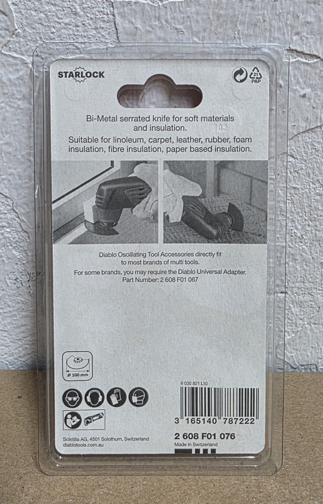 Bild 1 von BOSCH (DIABLO) Starlock BIM Wellenschliffmesser ACZ 100 SWB (100mm, Multimaterial) 2608F01076
