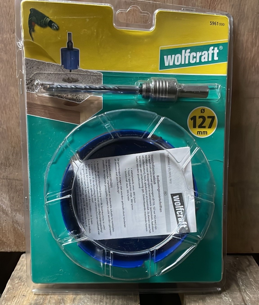 Bild 1 von WOLFCRAFT - Universal Lochsäge Ø 127mm mit 13mm 6-kant Schaft (für Holz, Gipskarton, Gasbeton)