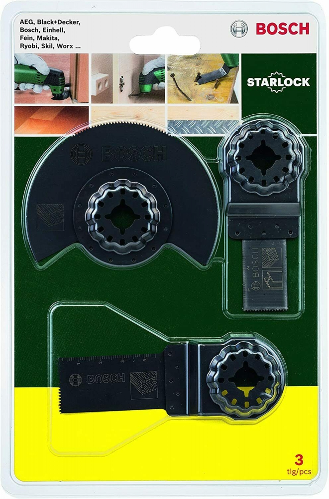Bild 1 von BOSCH Starlock Multifunktionswerkzeug Zubehör für Multitool  / (Artikel) 3-tlg Holz Set