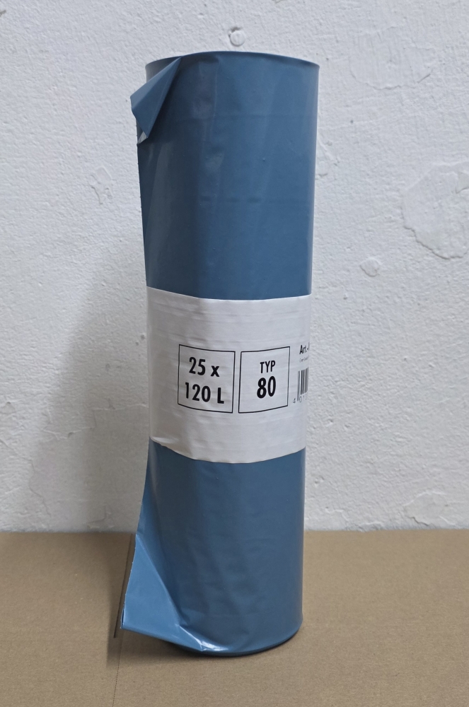 Bild 1 von Profi Müllsäcke 'Ultra Stark' (120L, 80µm, blau)  / (Menge) 1 Rolle (25 Säcke)
