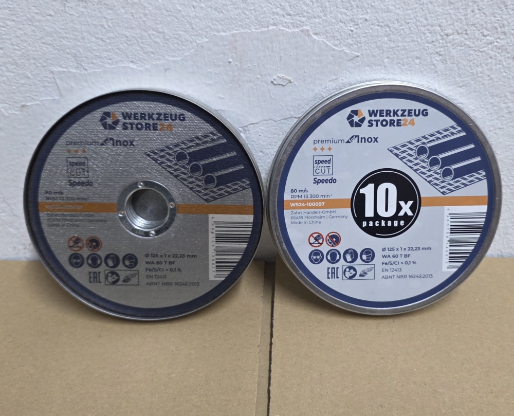 Bild 1 von WS24 10x Metalltrennscheibe 'FastCut Inox' (Ø 125 x 1 x 22,23) in Metalldose 