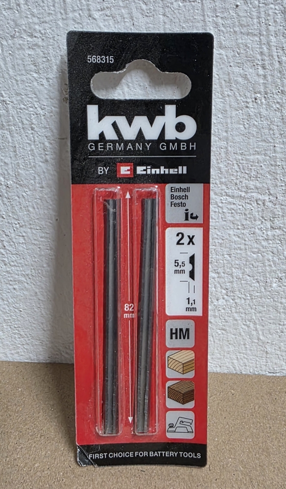 Bild 1 von 2x KWB Hobelmesser (82 x 5,5 x 1,1 mm)