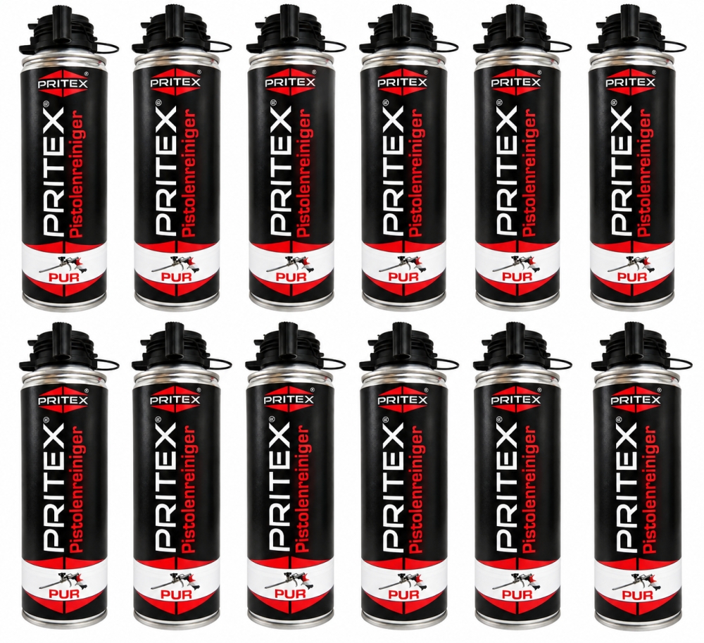 Bild 1 von PRITEX Pistolenreiniger PUR 500 ml (1 oder 12 Stück) PU-Reiniger für Schaumpistolen  / (Art) 12x 500ml