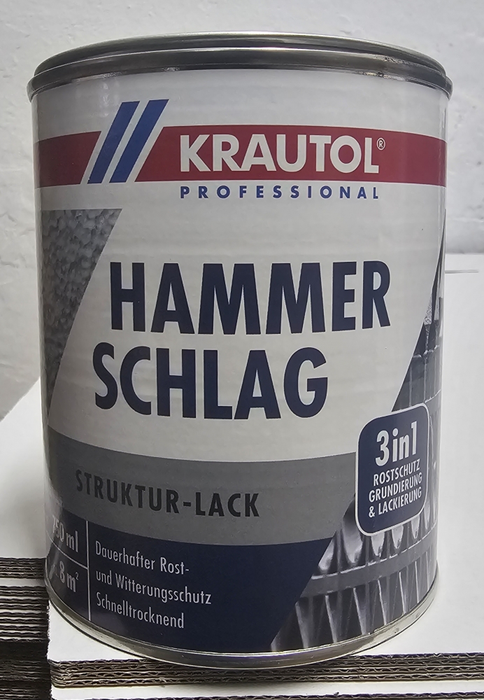 Bild 1 von KRAUTOL Struktur-Metallschutzlack 'Hammerschlag' (750ml) Farbe wählbar