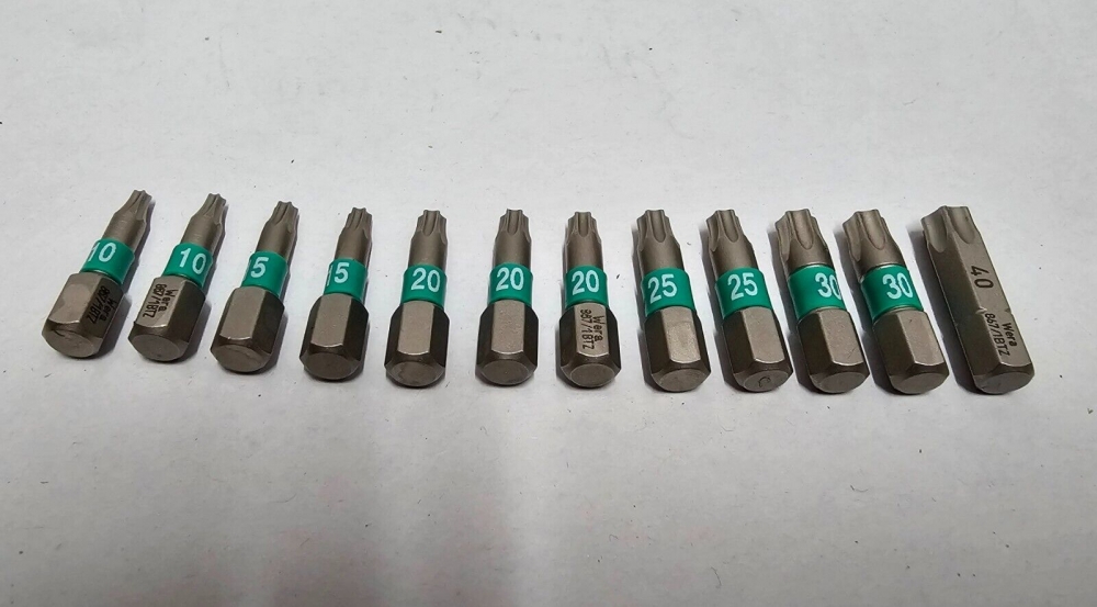 Bild 1 von WERA Torx Bits Sortiment (12-teilig, T10 15 20 25 30 40) 867/1BTZ