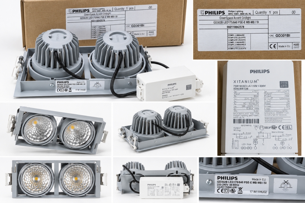 Bild 1 von PHILIPS LED-Einbaustrahler 'GreenSpace Accent Gridlight GD302B' 4000K mit 2 Spots und Xitanium-Treib