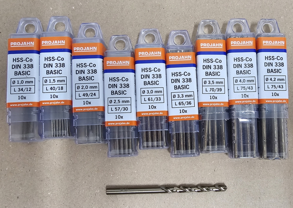 Bild 1 von 10x PROJAHN HSS-Co Metallbohrer DIN 338 [zum auswählen]  / (Art) 2,0 mm