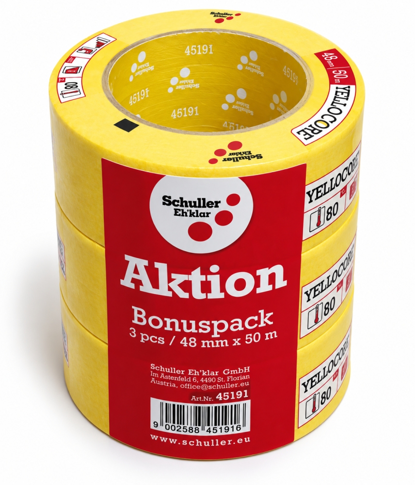 Bild 1 von 3x SCHULLER Goldband Abklebeband YELLOCORE (48mm x 50m)