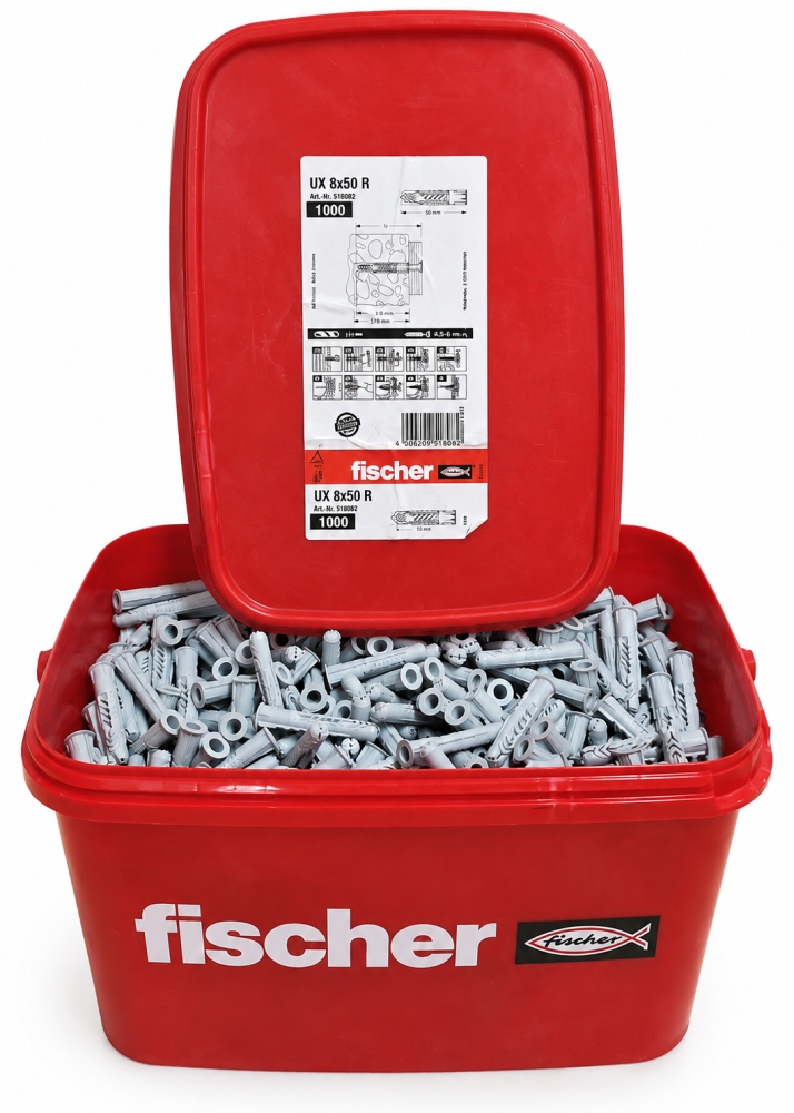 Bild 1 von 1000x FISCHER Universaldübel 'UX 8 x 50 R' im Eimer B-WARE