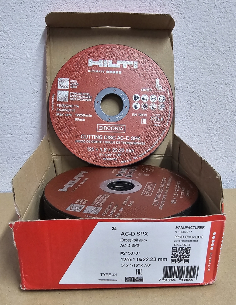 Bild 1 von 25x HILTI Metalltrennscheibe Ø 125 x 1,6 x 22,23 mm 'AC-D SPX Ultimate'