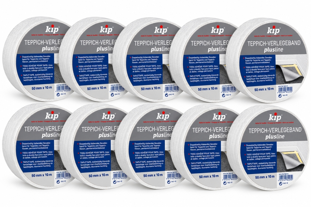 Bild 1 von 10x KIP Teppich-Verlegeband doppelseitig 'plusline' (50 mm x 10 m)