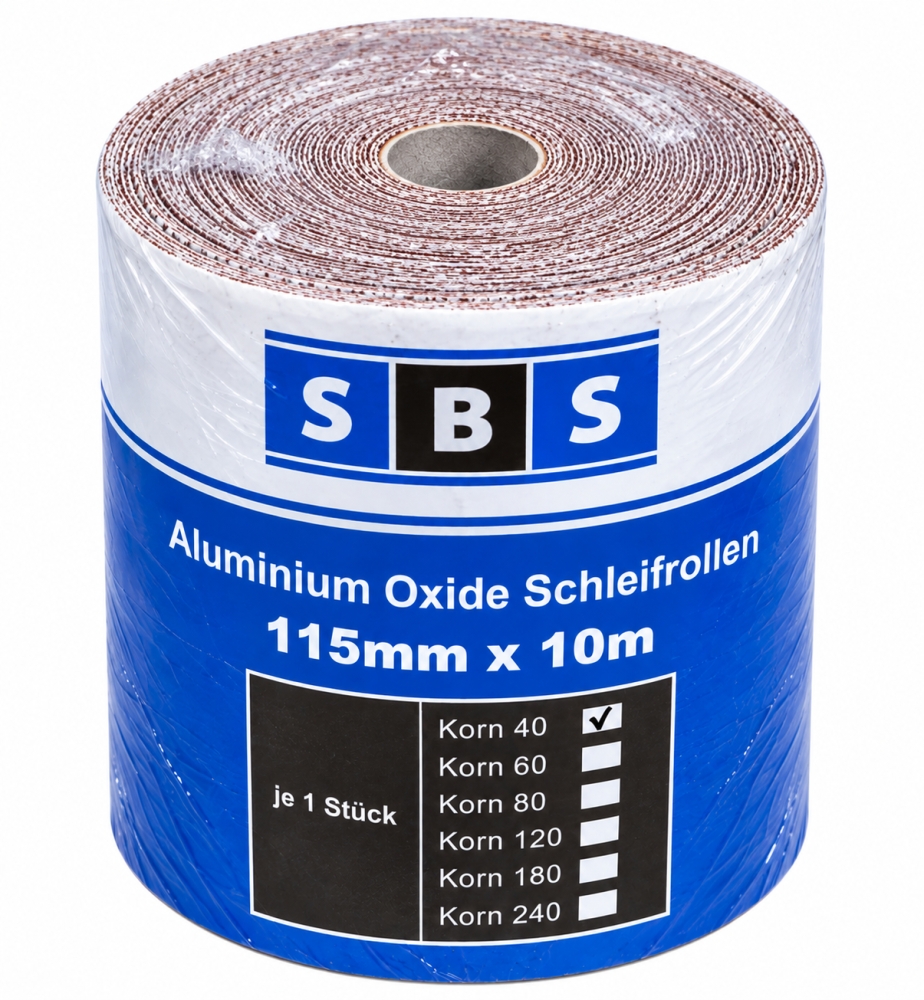 Bild 1 von SBS Schleifpapier-Rolle (115 mm x 10 m, Korn 40) Aluminium-Oxid