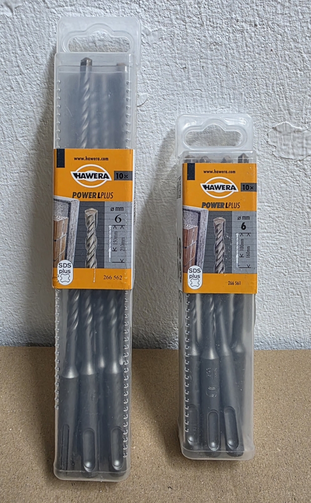 Bild 1 von 10x HAWERA SDS-plus Hammerbohrer [Ø wählbar]  / (Länge) 6 x 100 x 160 mm