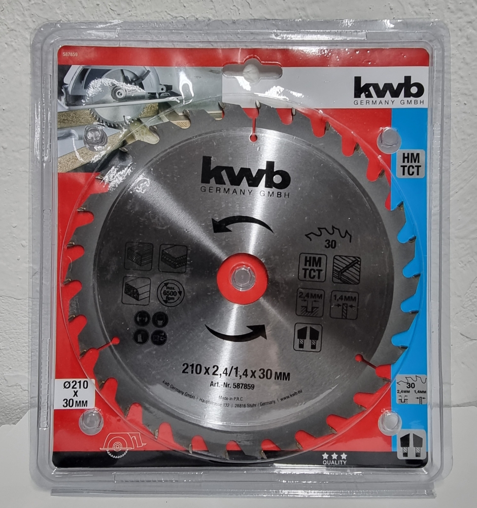 Bild 1 von KWB Kreissägeblatt Ø 210 x 30 x 2,4/1,4 mm (30 HM Zähne)