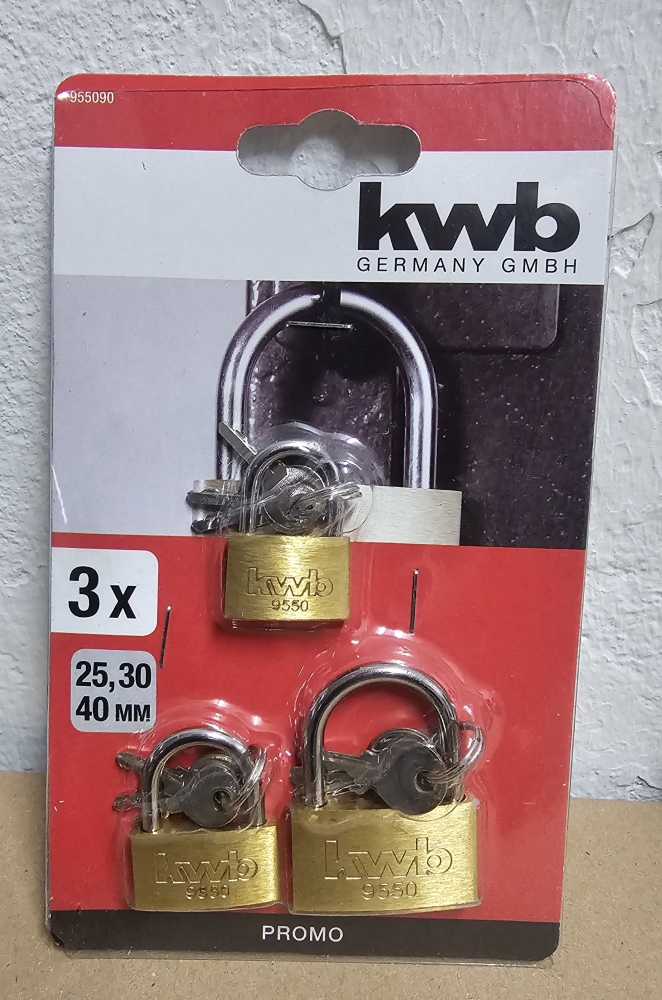 Bild 1 von KWB Mini-Vorhängeschloss Set [zum auswählen]  / (Art) 3-teilig (25, 30, 40mm)