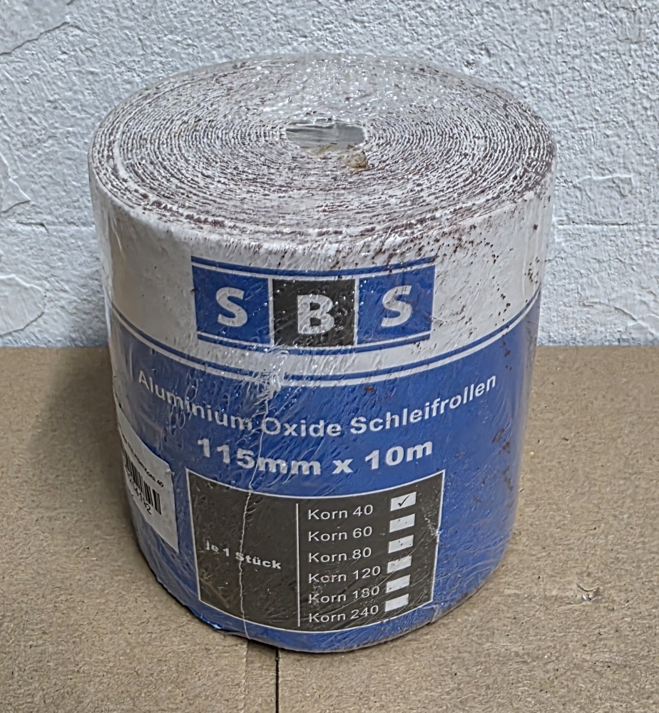 Bild 1 von SBS Schleifpapier-Rolle (115 mm x 10 m, Korn 40) Aluminium-Oxid