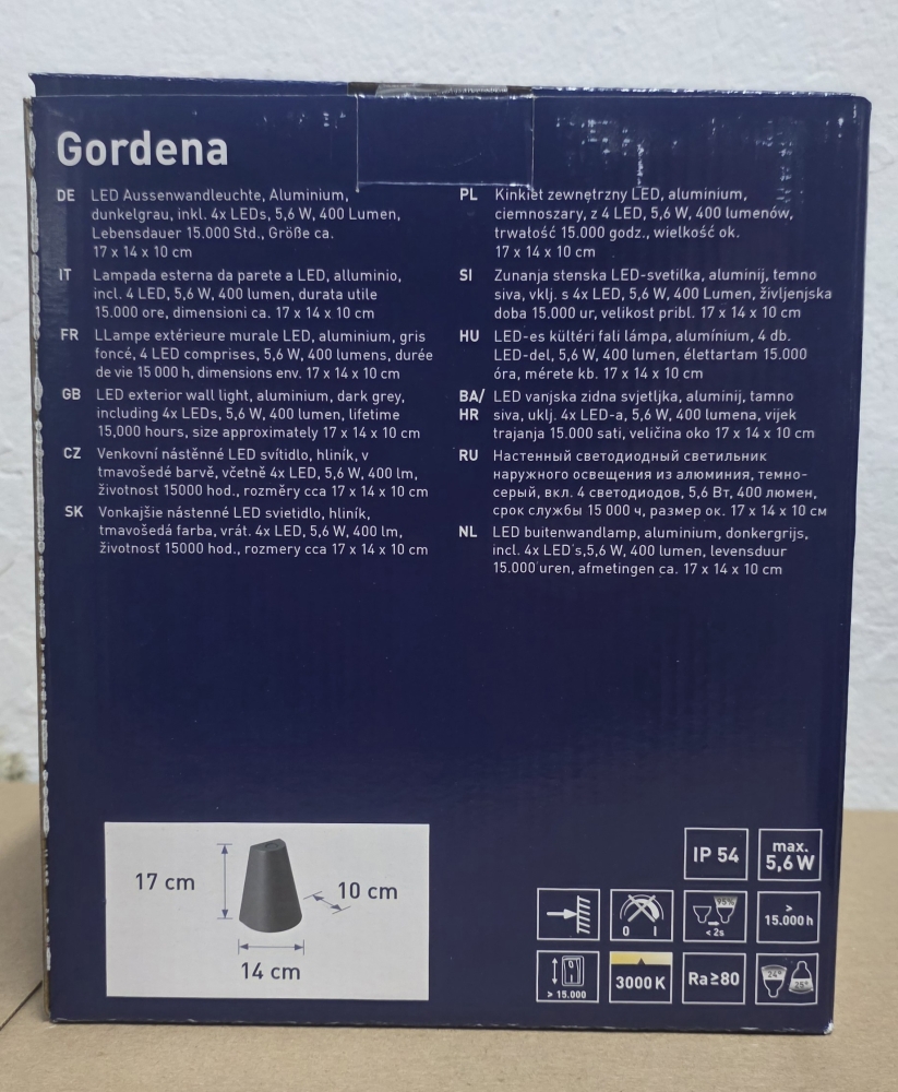 Bild 1 von OBI Außenwandleuchte LED aus Aluminium 'Gordena' (dunkelgrau, 400lm, 3000K, IP54)