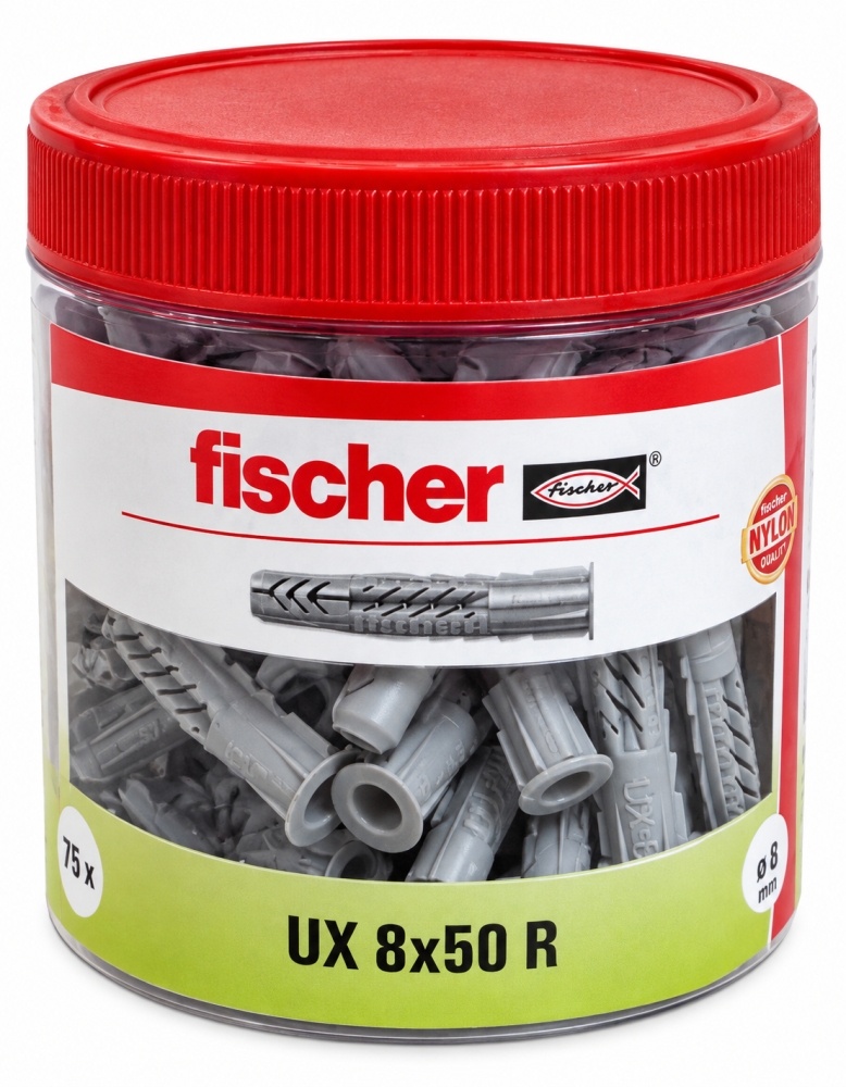 Bild 1 von 75x FISCHER Universaldübel 'UX 8 x 50 R' in Runddose