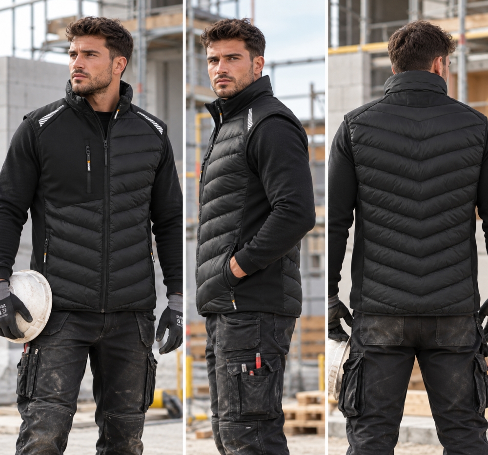 Bild 1 von PROCERA Arbeitsweste 'VESTO' gefüttert mit Softshell-Einsätzen (Schwarz/Grau) [Gr. wählbar]