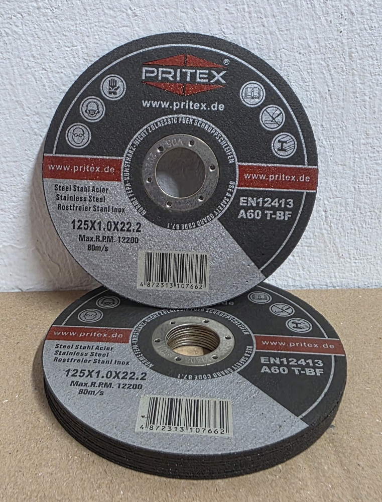 Bild 1 von 10x Metalltrennscheiben für Stahl & Edelstahl (Ø 125 x 1,0 x 22,23 mm)
