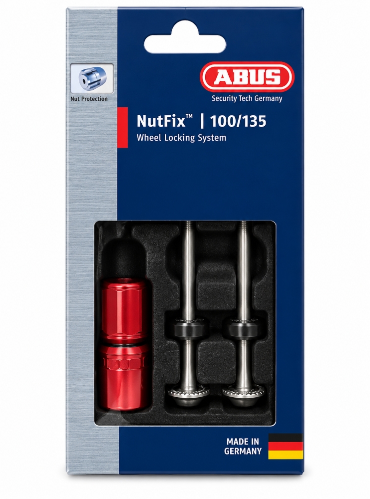 Bild 1 von ABUS Fahrrad-Achssicherung 'NutFix M5 RD' für Schnellspannachsen (100/135 mm, Rot)